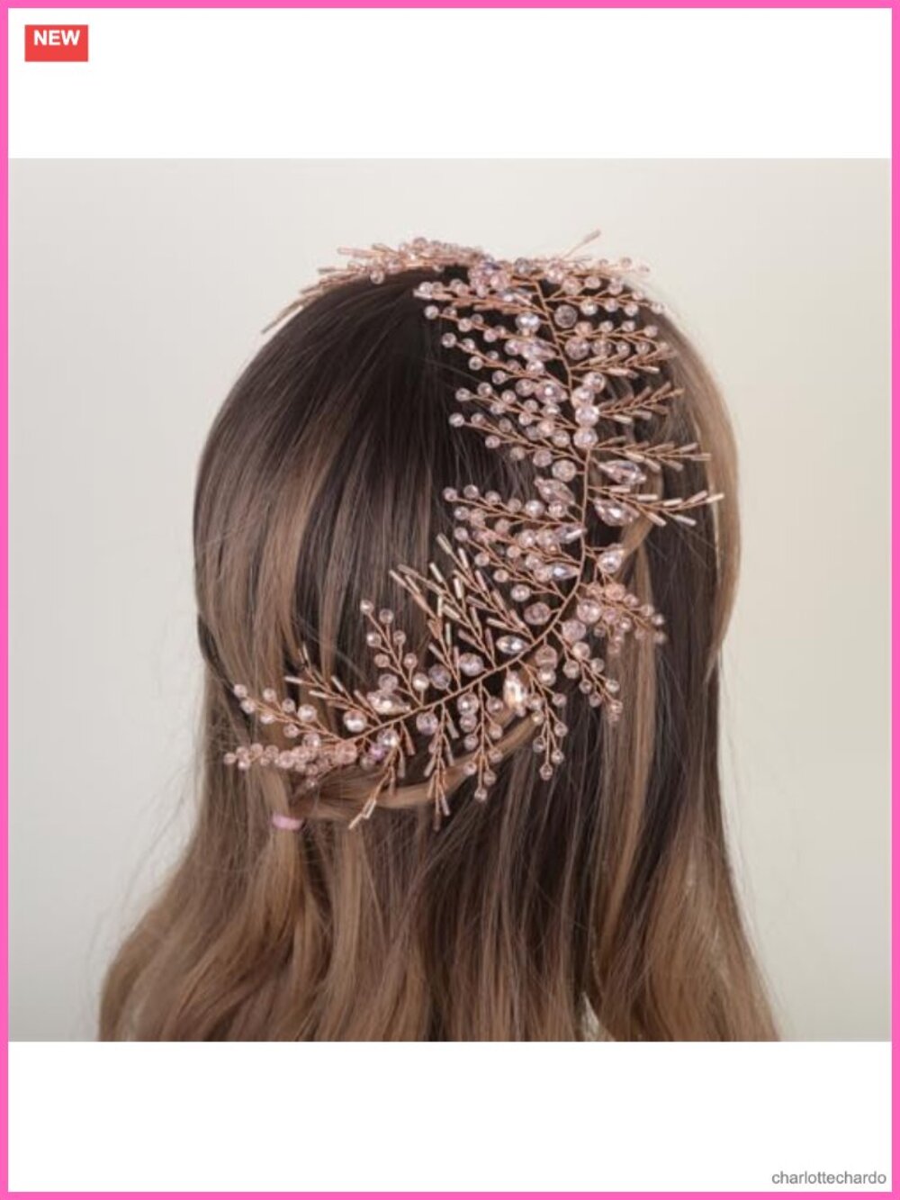 Crystal Beaded Bridal Hair Vine Headband with Earrings Wedding Prom Party